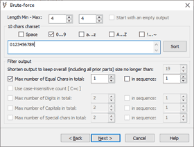 Brute-force attack setup