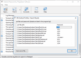 Outlook Password search results