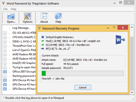 Word Password recovery progress