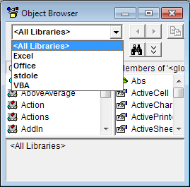VBA Object Browser Default